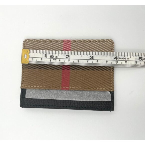 Burberry Sandon Check Canvas & Leather Card Case Black - Picture 10 of 10